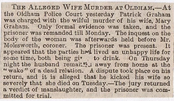 Wife murder, Oldham