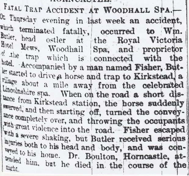 Fatal accident, Woodhall Spa