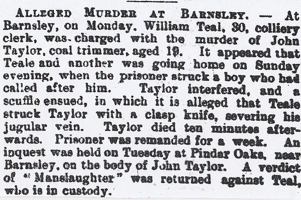 Barnsley, murder, manslaughter,