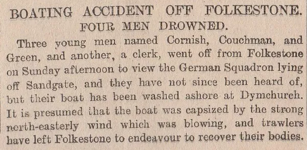 Folkestone, boating accident, drownings