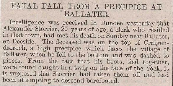 Ballater, fatal fall