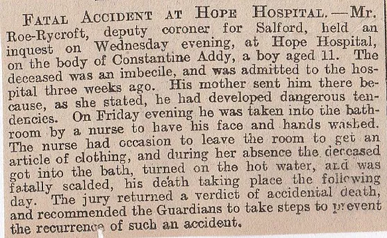Fatal accident, Hope Hospital, Salford
