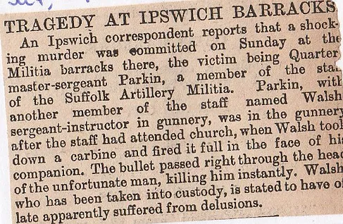 Ipswich barracks, murder