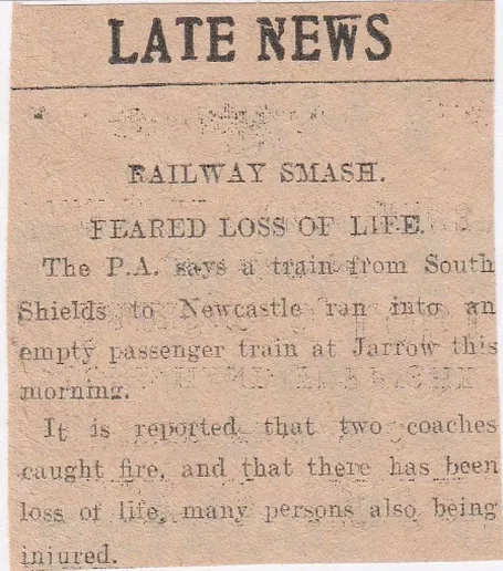 Jarrow, train crash