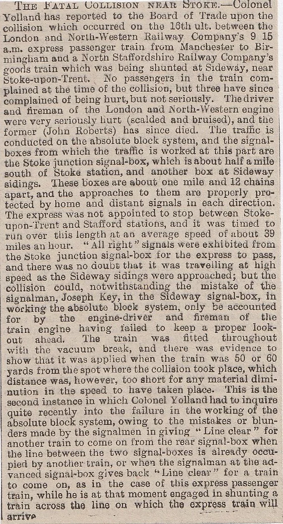 Stoke-on-Trent, railway fatality