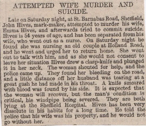 Wife murder, suicide, Sheffield, 