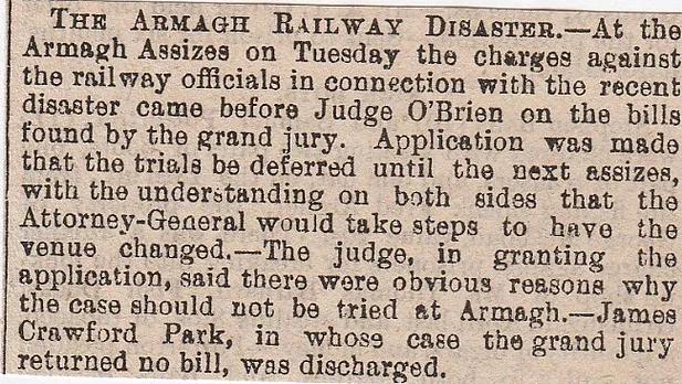 Armagh, rail disaster