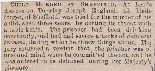 Child murder, Sheffield,