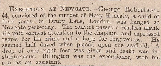 Execution, Newgate, Robertson,