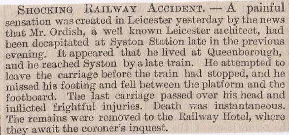 Syston Station, death