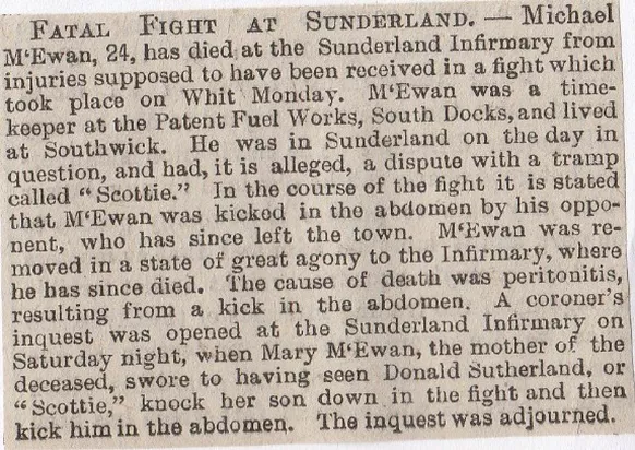 Sunderland, fatal fight,