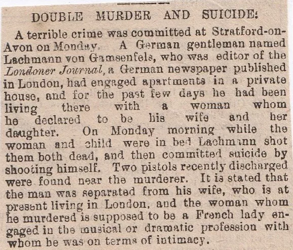 Stratford, double murder, suicide