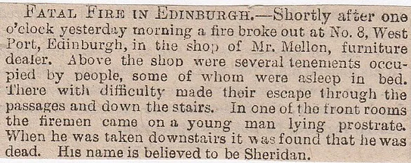 Edinburgh, fatal fire,