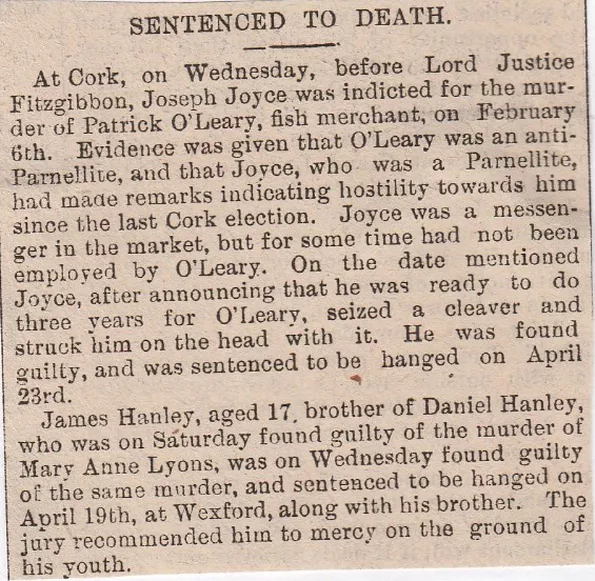 Cork, Wexford death sentences