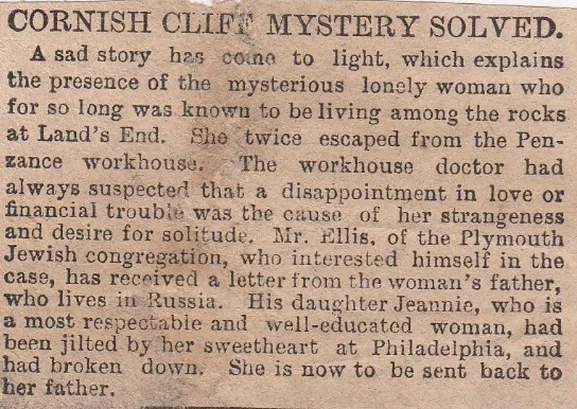 Cornish, cliff mystery