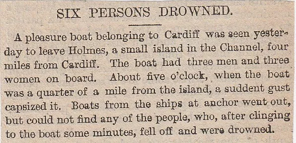 Holmes Island, six drowned