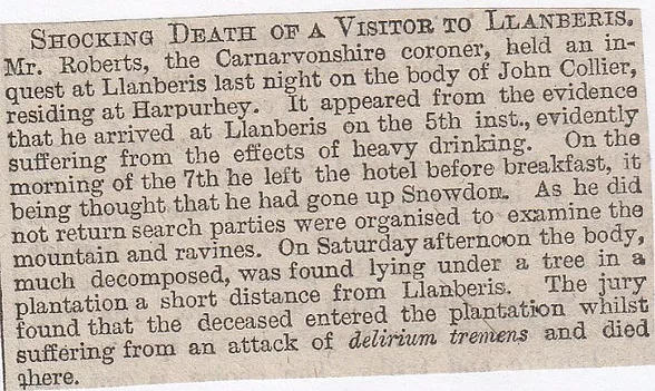 Llanberis, shocking death,