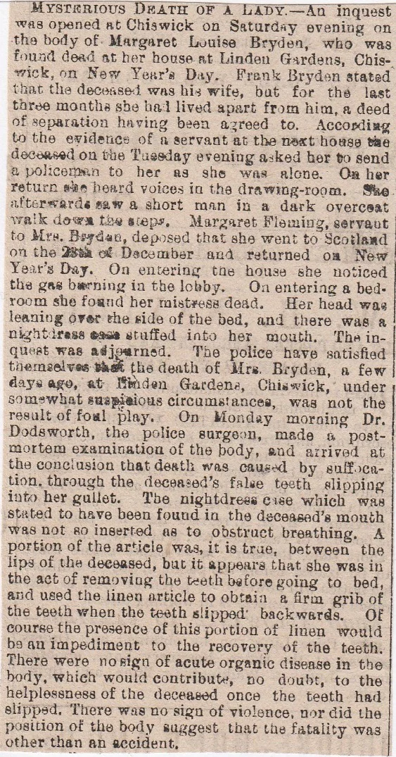 Chiswick,mystery,death