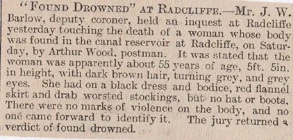 Drowned, Radcliffe,