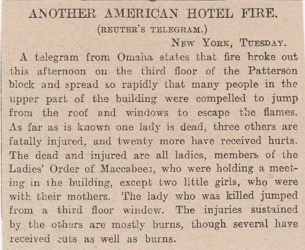 Omaha Hotel Fire, 