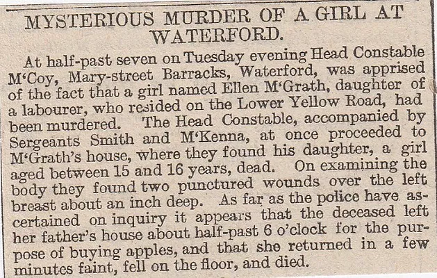 Waterford, mysterious murder, girl