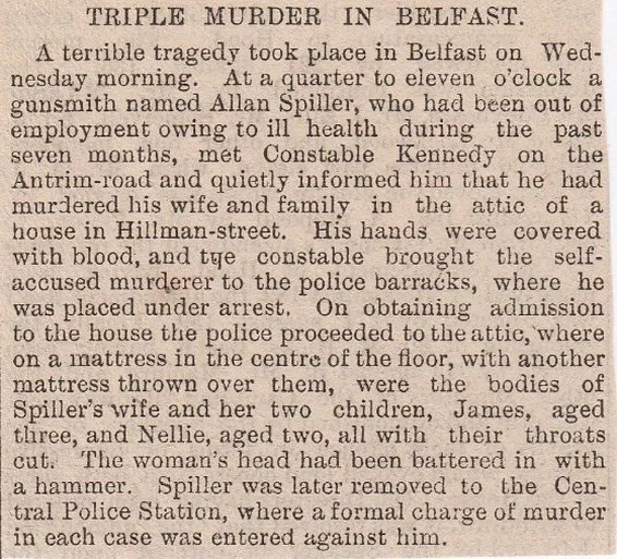 Belfast, Triple murder