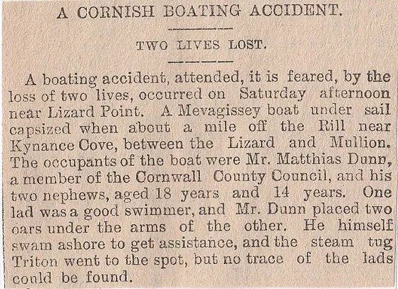 Cornish, boating,accident