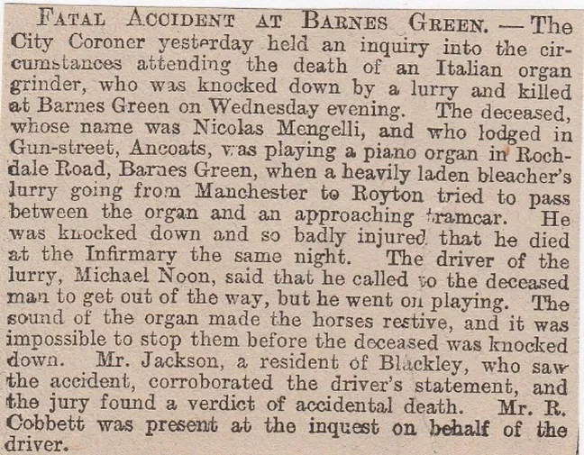 Barnes Green, fatality