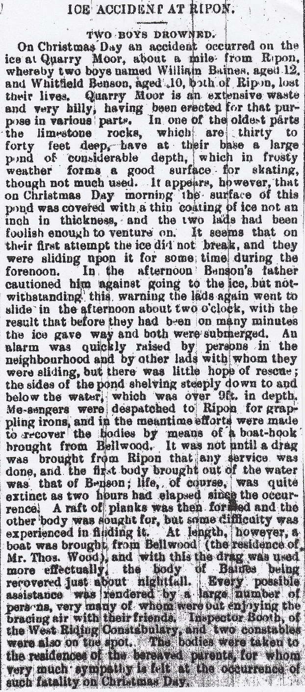 Ripon, ice accident, two drowned