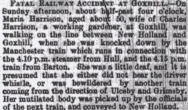 Goxhill, railway, accident