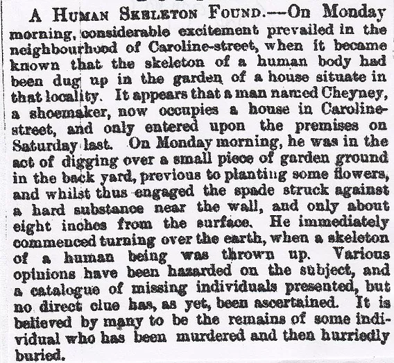 Human skeleton, found, Boston, Lincolnshire