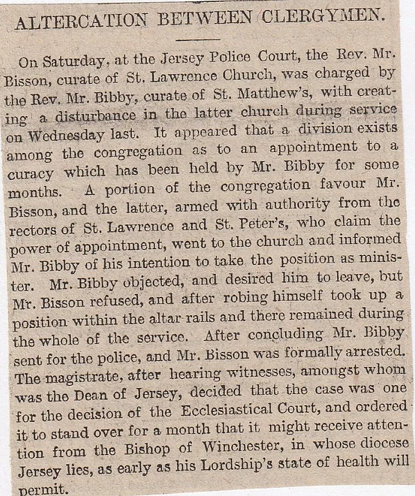 Jersey, clergymen, altercation