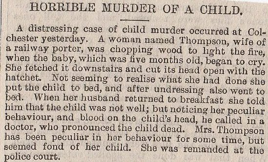 Colchester, child murder