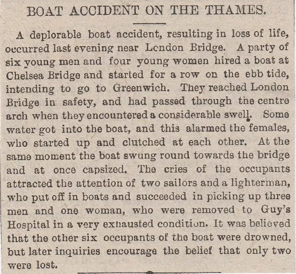 London Bridge, boat accident,