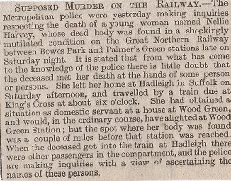 murder, Enfield, railway