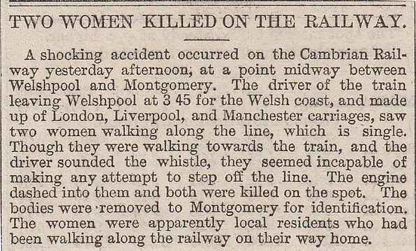 Montgomery, Welshpool, two women killed,