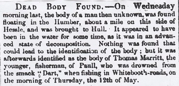 Hessle, dead body found, Humber