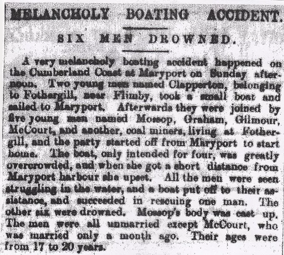 Maryport, boating accident