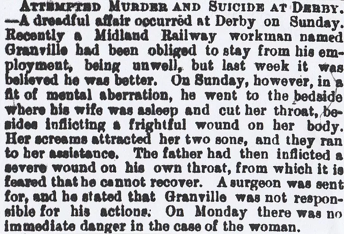 Attempted murder, suicide, Derby
