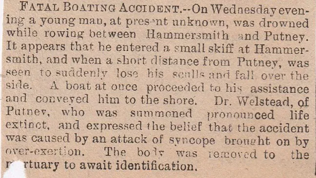 hammersmith, boating, accident