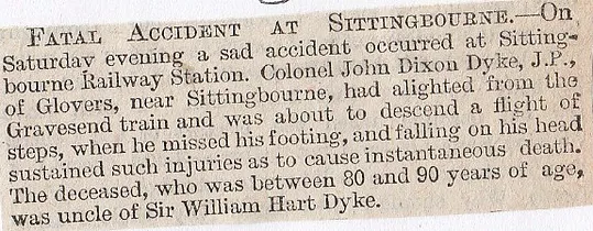 Sittingbourne Station, fatal accident