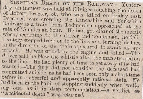 Cliviger, death, railway
