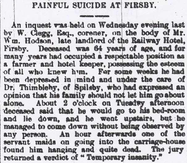 Firsby, suicide