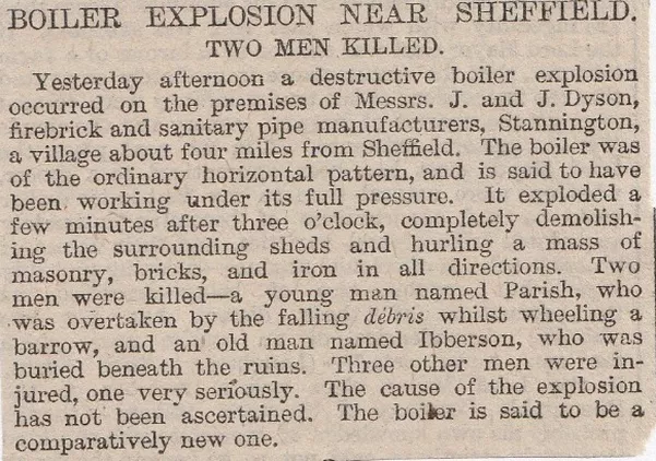 Boiler explosion, Sheffield