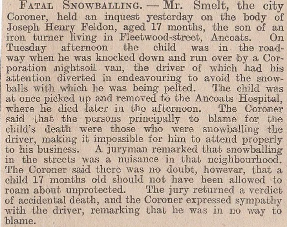 Ancoats, death by snowball