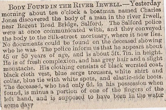 Body found, River Irwell