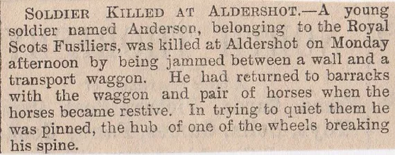 soldier killed, Aldershot